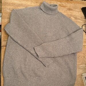 Men's English Rib Merino Cashmere Turtleneck Sweater